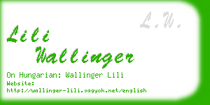 lili wallinger business card